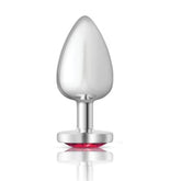 Cheeky Charms Silver Metal Butt Plug with Heart Pink Jewel Large Default Title > Anal Range > Jewel Butt Plugs
